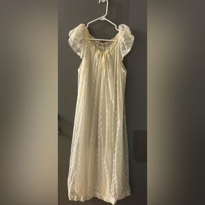 Vintage handmade coquette maxi Cream Nightgown fairy princess